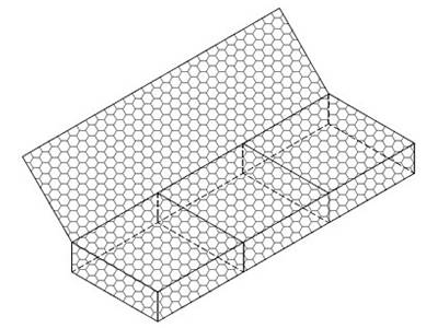 A drawing of Galfan gabion mattress on the white background.